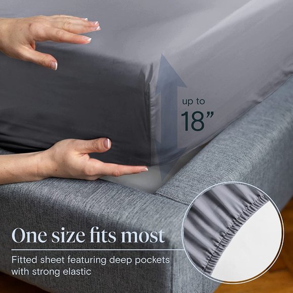 LuxClub 6 PC Sheet Set Sheets Deep Pockets 18" Eco Friendly Wrinkle Free Sheets - Picture 7 of 11